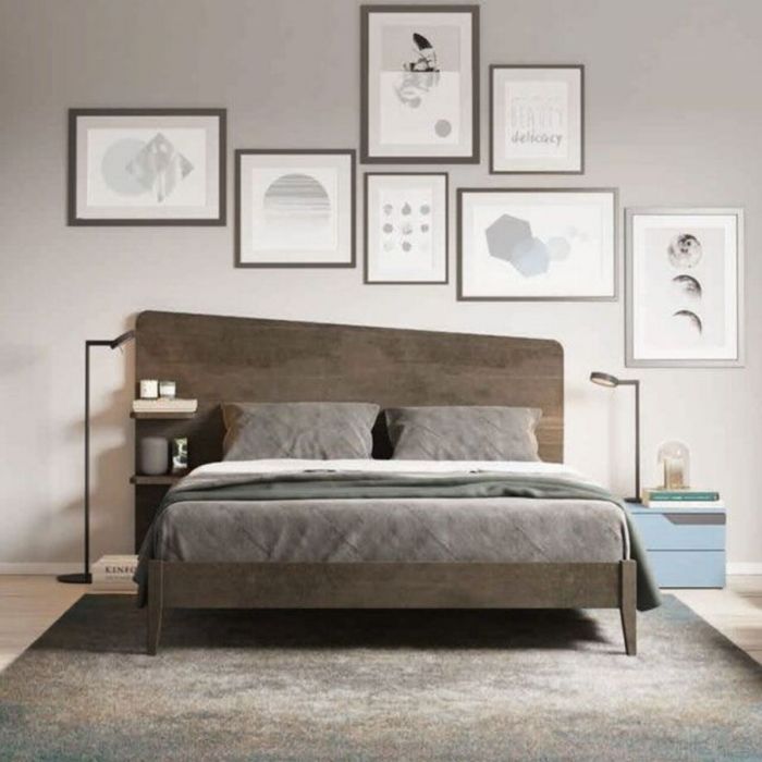 Letto matrimoniale con mensole integrate Corin 10 colorazioni